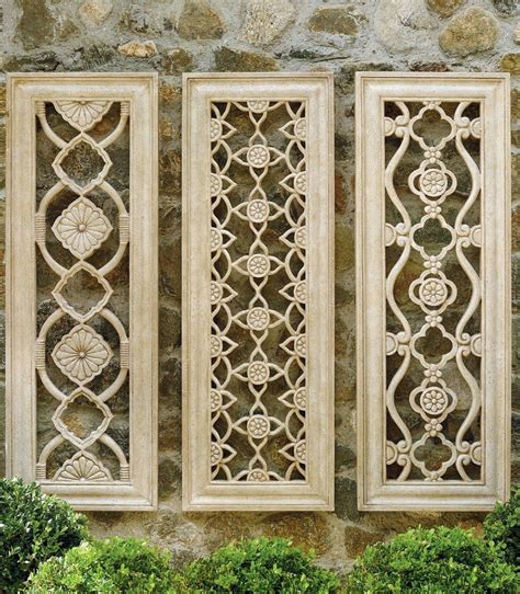 Harlow Wall Decor, Set of Three | Frontgate | Lattice wall, Outdoor wall decor, Frontgate