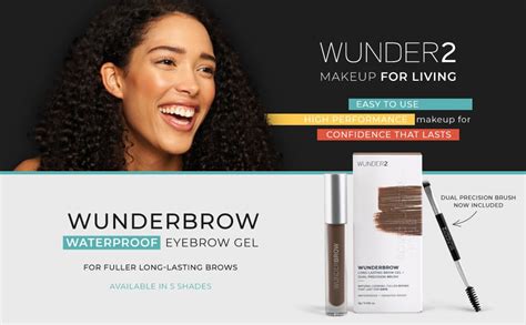 WUNDER2 Wunderbrow Waterproof Eyebrow Gel, Brunette, Vegan and Cruelty ...