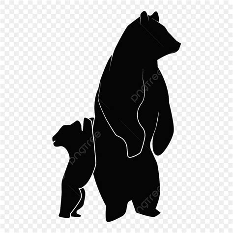 Black Bear Cub Silhouette Clipart