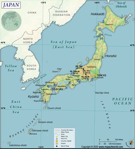 What are the Key Facts of Japan? | Asia map, Japan, Map