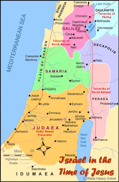 Holy Land Map Time Of Jesus