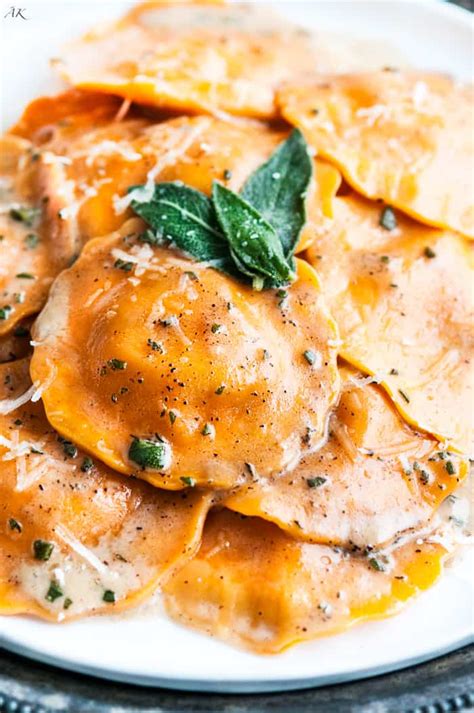 Sage Brown Butter Sauce Butternut Squash Ravioli (Video) - Aberdeen's Kitchen