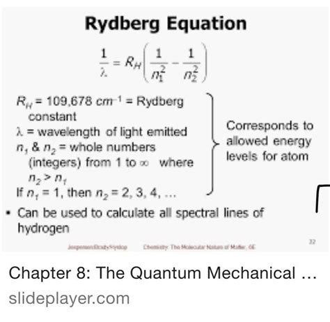 rydberg equation - Google Search | Equation, Math, Integers