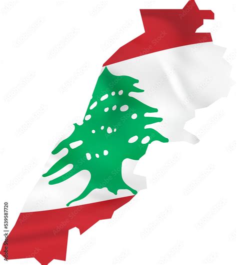 Lebanon map with waving flag. Stock Illustration | Adobe Stock