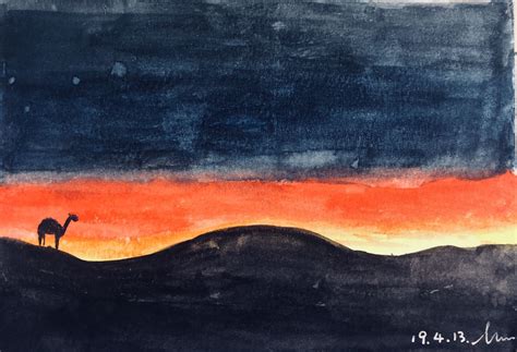 Watercolor desert sunset | Painting, Watercolor, Desert sunset