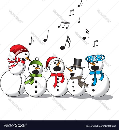 Snowman singing -choir Royalty Free Vector Image