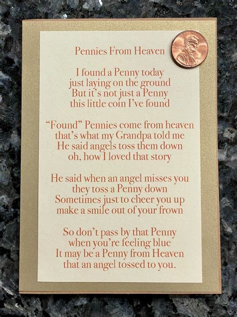 Pennies From Heaven Card - Etsy