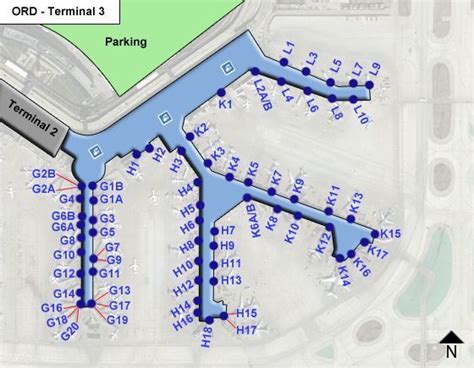 ORD - Chicago O'Hare - Airport Terminal Maps | Airports terminal, Chicago o’hare airport, Ohare ...