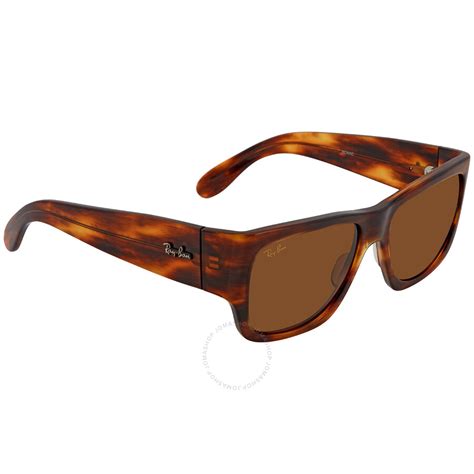 Ray-Ban Nomad Striped Havana Square Sunglasses RB2187 954/33 54 8056597242660 - Sunglasses ...