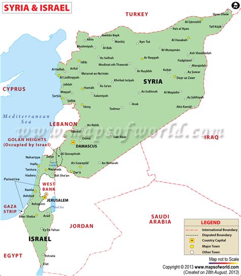 Map of Syria and Israel