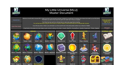 My Little Universe Master Sheet (v.1.20.3) : r/MyLittleUniverse