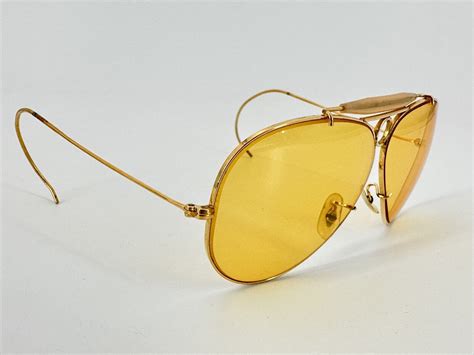 1960s Vtg B&L Ray Ban Ambermatic Bullet-Hole Shooter Aviator Sunglasses ...