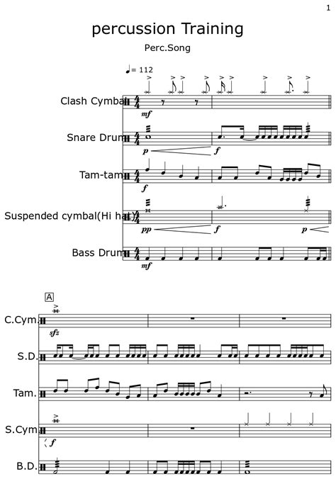 percussion Training - Sheet music for Drum Set