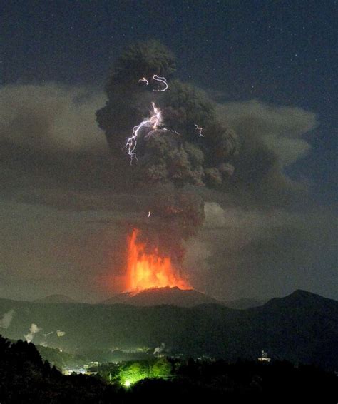 Lightning seen over Japan's so-called James Bond volcano - ABC News