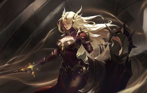 Wallpaper girl, sword, shield, Leona, League Of Legends images for ...