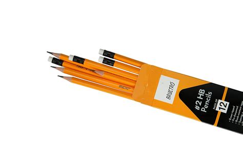 BRUSTRO 2 HB Extra Dark Pencil With Eraser Tip (Pack of 12) : Amazon.in: Home & Kitchen