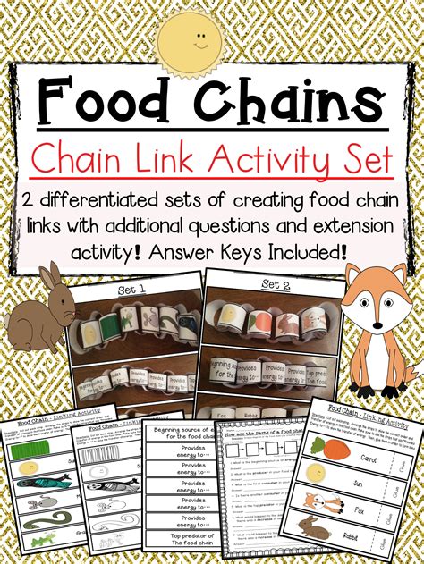 Food Chain Links Activity Set | Elementary science, Food chains and ...