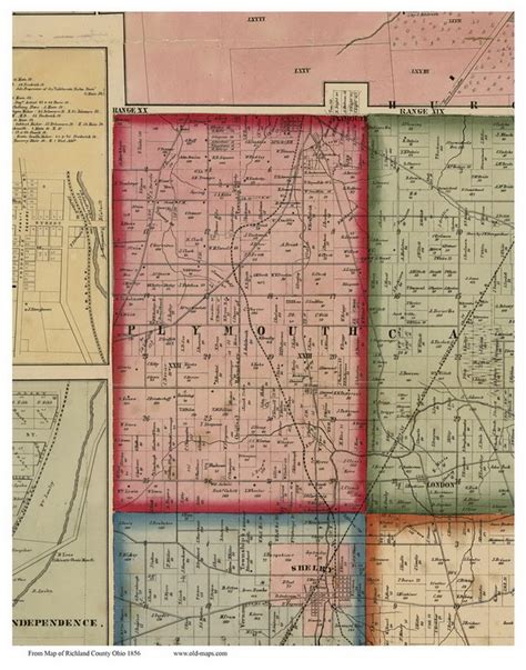 Plymouth, Ohio 1856 Old Town Map Custom Print - Richland Co. - OLD MAPS