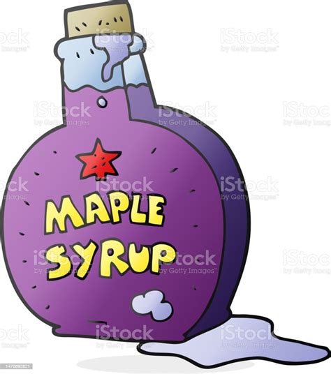 Freehand Drawn Cartoon Maple Syrup Bottle Stock Illustration - Download Image Now - Art, Art ...