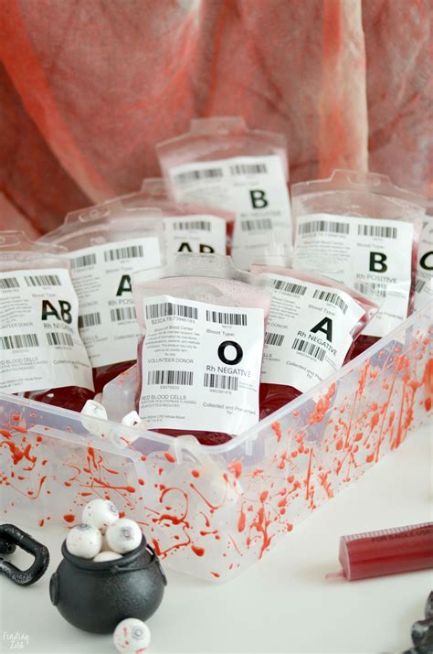 Blood Bag Drink: A Halloween Punch (Non-Alcoholic) + EASY Fake Blood Splatters - Finding Zest