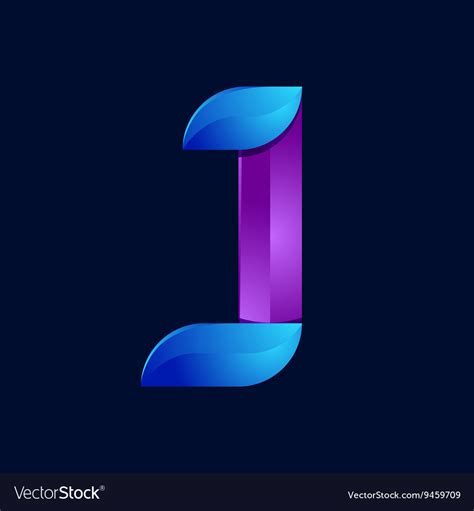 J letter volume blue and purple color logo design Vector Image