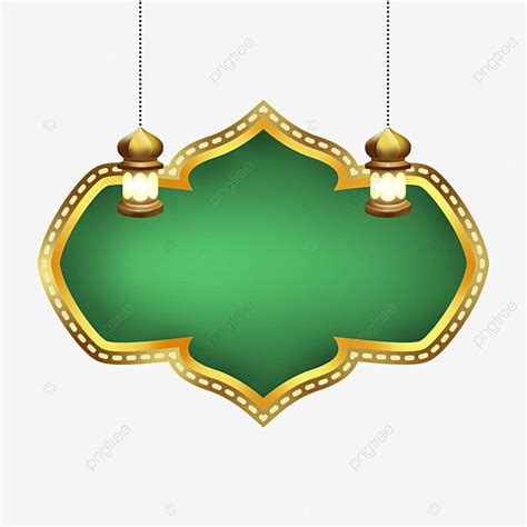 an ornate green and gold frame with two lamps hanging from the ceiling, illustration, background ...