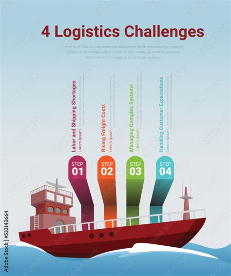 Ship Infographic design element, Logistics and transportation diagram on a sea background. Stock ...