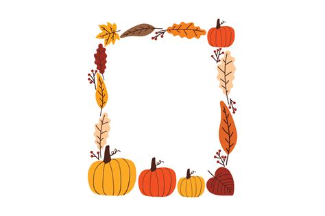 Fall Leaves And Pumpkins Border