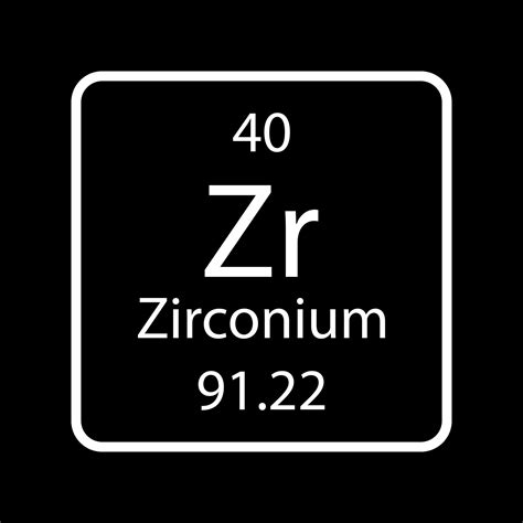 Zirconium symbol. Chemical element of the periodic table. Vector illustration. 12578699 Vector ...