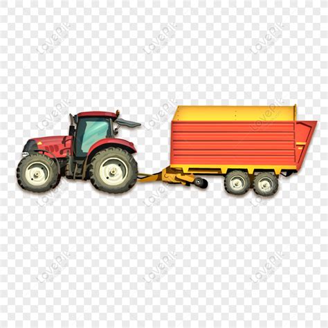 Free Hand Drawn Cartoon Tractor Loaded With Cargo, Hand Drawn, Cartoon ...