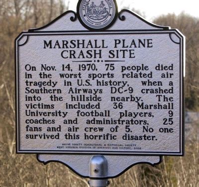 Marshall University Plane Crash Memorial | Digitized University ...