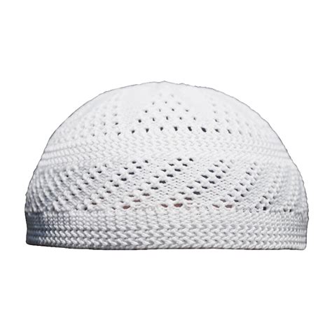 TheKufi® Plain White Interwoven Design Nylon Kufi Prayer Cap Muslim Hat - Walmart.com