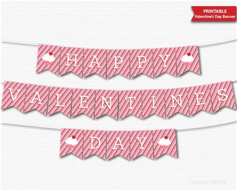 Printable Happy Valentines Day Banner Instant Download DIY Valentine ...