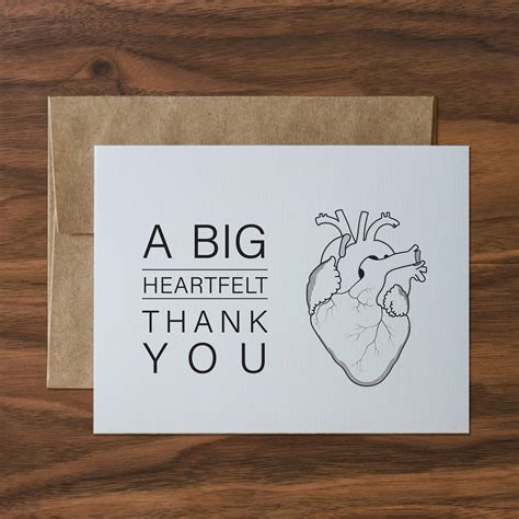 A Big Heartfelt Thank You Greeting Card - Etsy | Thank you card design, Greeting cards, Greetings