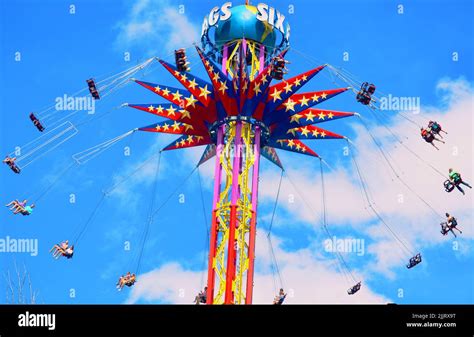 A low angle shot of the Sky Screamer Six Flags in Eureka, Missouri ...