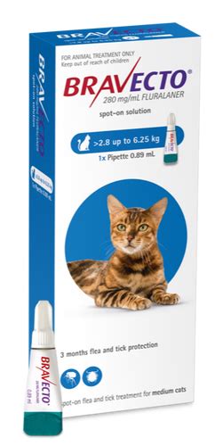 Bravecto Medium Cat 2.7 - 6.25kg | Jen's Pet Supplies