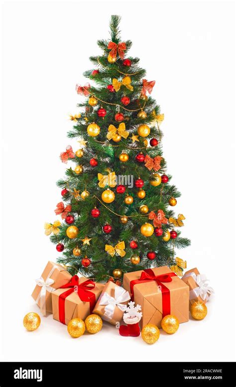 Christmas scene with tree gifts Stock Photo - Alamy