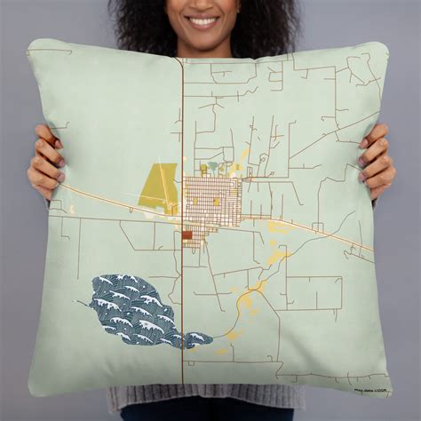 Big Lake - Texas Map Throw Pillow in Woodblock — JACE Maps