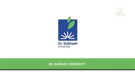 Dr. Subhash University invited Applications from eligible candidates for the following post of ...