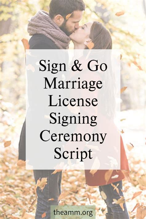 Sign & Go Marriage License Signing Ceremony Script | Wedding officiant speech, Simple wedding ...