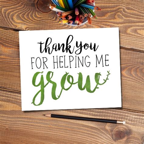 Thank You For Helping Me Grow Printable