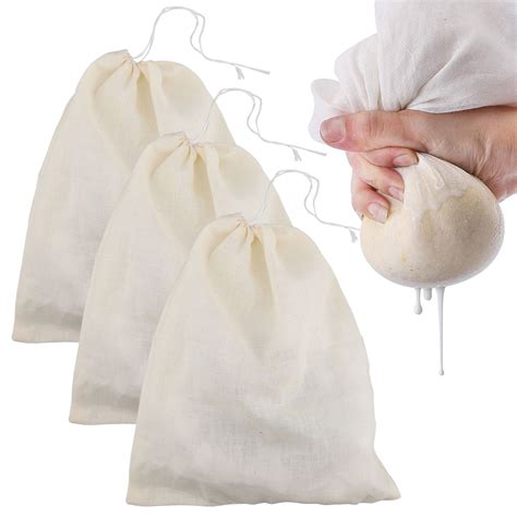 EEEkit 6/3Packs Cheesecloth Bags Nut Milk Bag for Straining, 20*25cm/8x10in Reusable Cold Brew ...