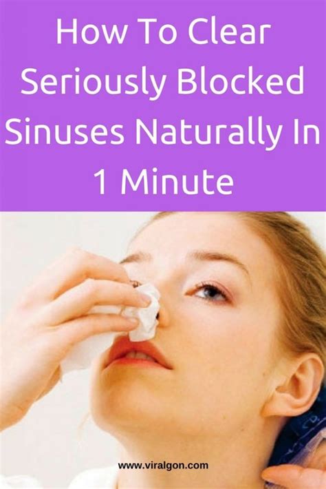 How To Clear Seriously Blocked Sinuses Naturally In 1 Minute | Blocked sinuses, Sinusitis, How ...