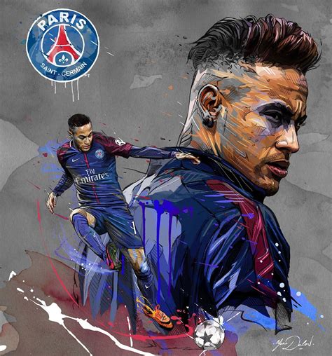 My painting of the famous Neymar Jr and his arrival in the PSG. # ...