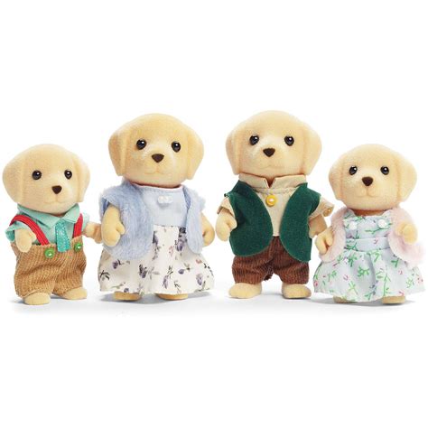 Calico Critters Yellow Labrador Family, Set of 4 Collectible Doll ...