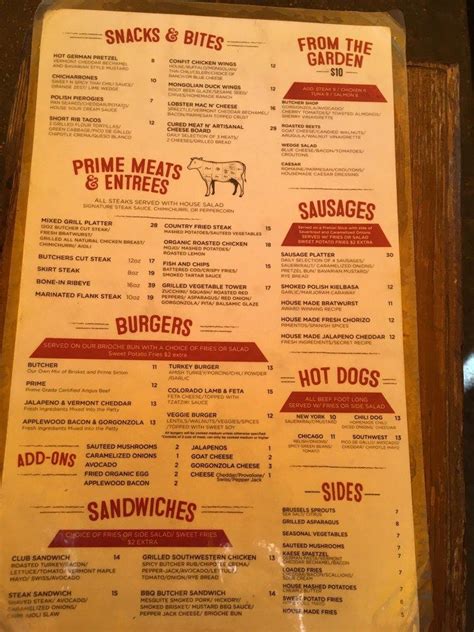 Menu at The Butcher Shop pub & bar, Miami