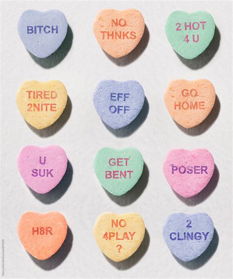 Mean Valentine Candy Hearts | Stocksy United