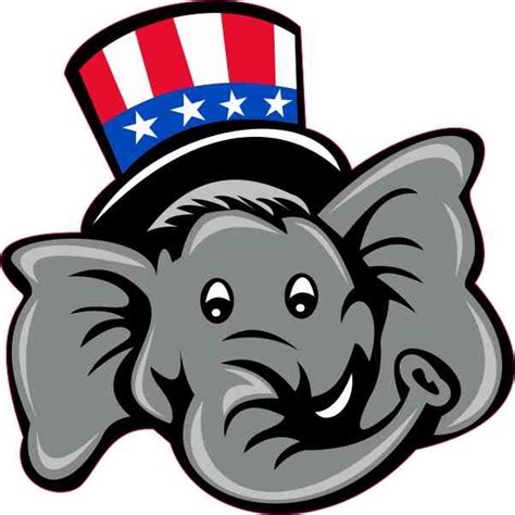 4in x 4in Republican Elephant Sticker Vinyl Political Vehicle Bumper ...