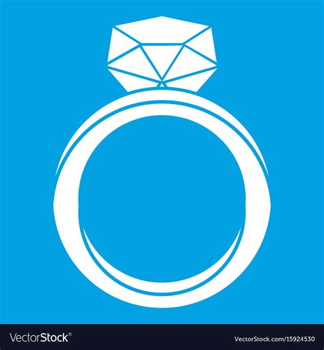 Wedding ring icon white Royalty Free Vector Image