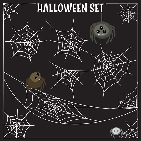 Vecter spider web halloween set. 8676124 Vector Art at Vecteezy